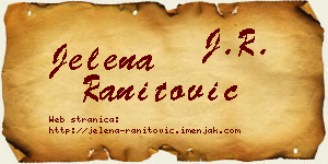 Jelena Ranitović vizit kartica